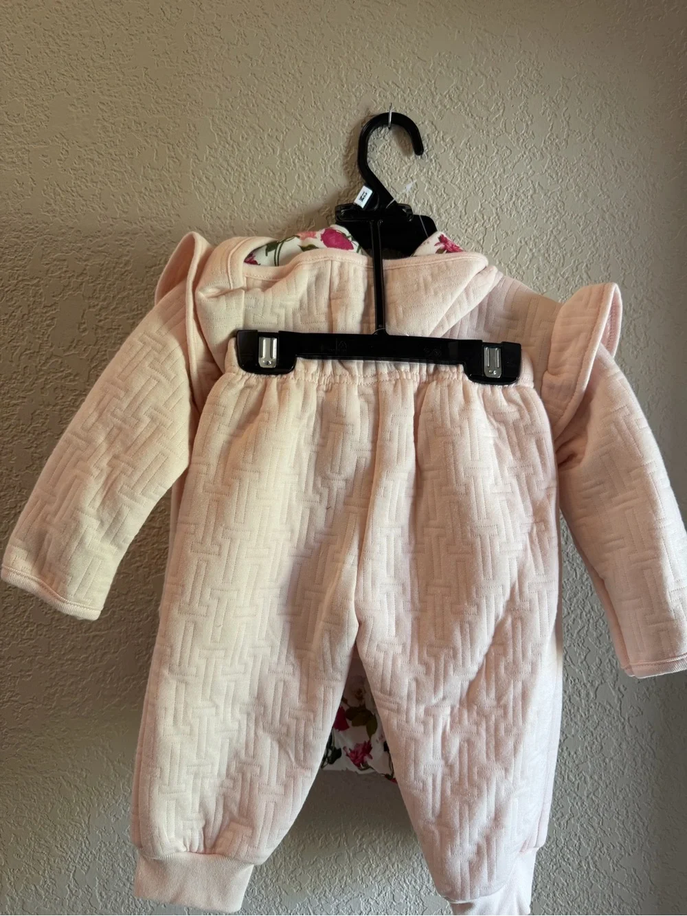 Baker by Ted Baker Pale Pink Quilted 3-Piece Hooded Set